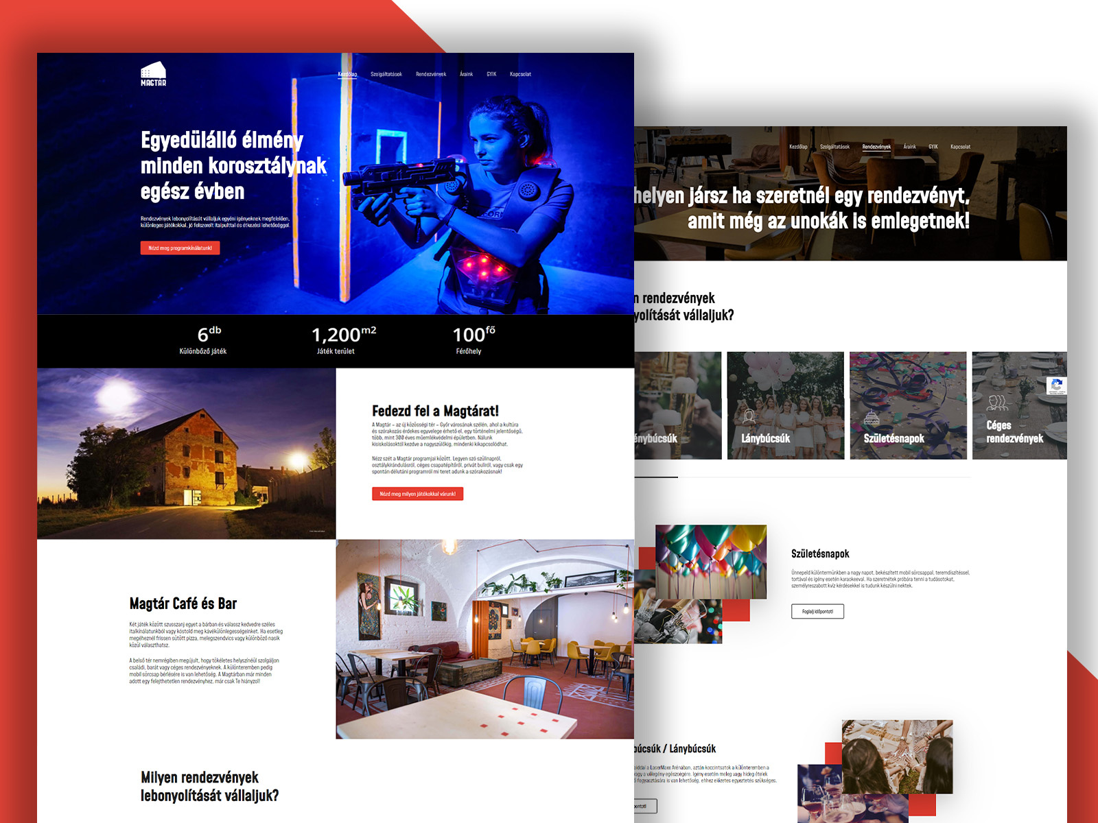 Example of Web Design - Redesigning an old website for the house of games