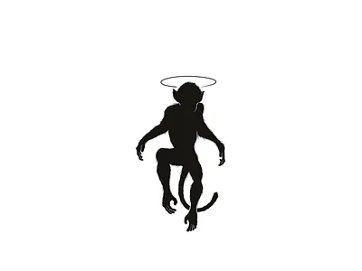 Monkey gone to heaven graphic design illustration logo vector