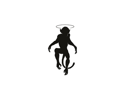 Monkey gone to heaven graphic design illustration logo vector