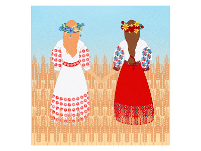 folk art character creative folk girl girl character graphic design illustration procreate иллюстрация