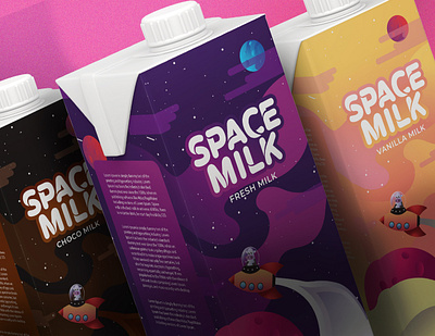 Space Milk | Packaging design branding business business cards cow design graphic design illustration logo milk milk design milk packaging packaging rocket