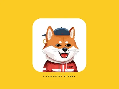 Shiba illustration nft ps vector