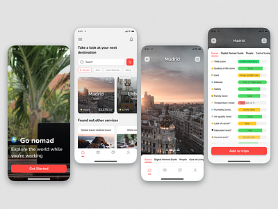 🌍 Go nomad App app design ui ux