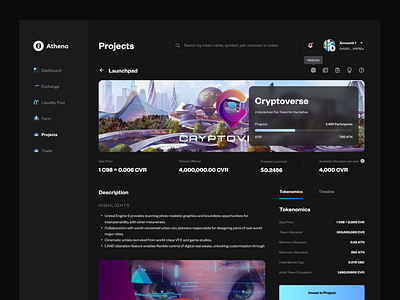 Launchpad Project Details defi dex launchpad launchpool staking web3