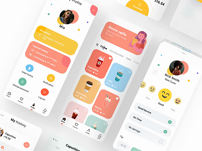 Sweet App UI buy coffee coloful creative design food minimal sweet ui ux