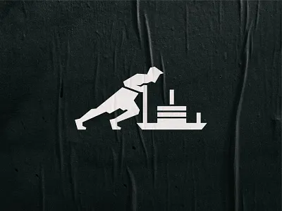 Workout Sled clean design fitness illustration illustrator logo modern power sharp sled weight workout