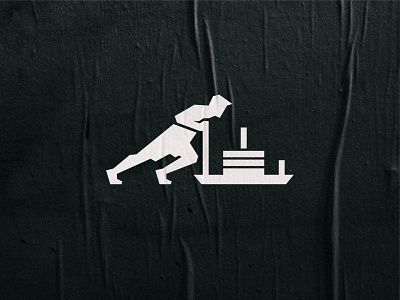 Workout Sled clean design fitness illustration illustrator logo modern power sharp sled weight workout