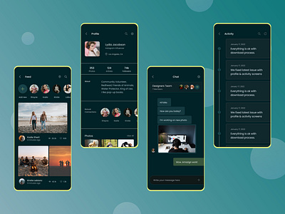 Social Media App Design Concept app app landing page clean design concept minimal mobile social app modern ui post search socialmedia stories ui ux ux design