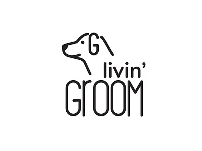 Livin' GROOM design dog logo vector