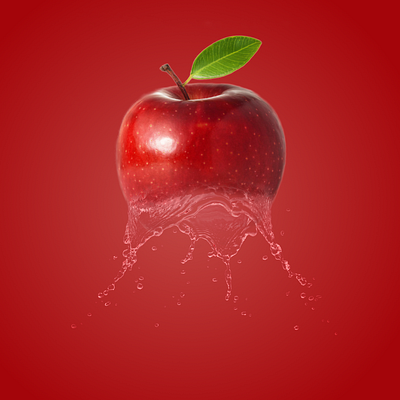 RED APPLE PHOTO MANIPULATION apple design graphic design manipulation photo water splash