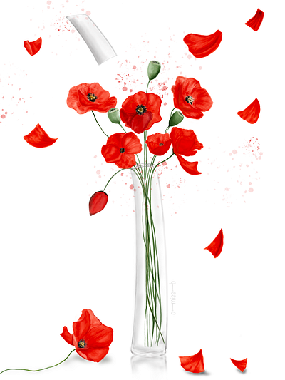 Fireworks of Poppies design digital art digital draw illustration procreate