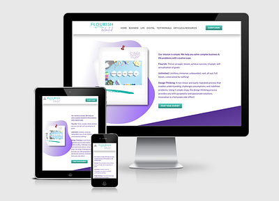Flourish Unlimited - web design and development adobe xd business coach curves figma web design wordpress