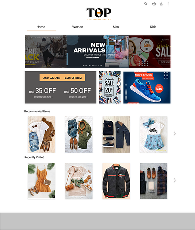 E-commerce Web site clothes ecommerce shopping site ui