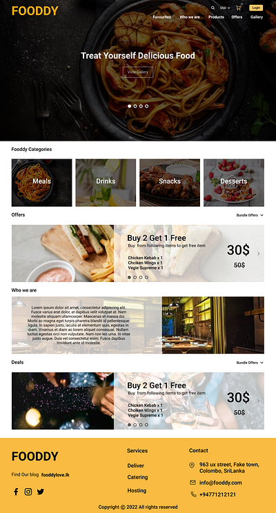 Foody - Restaurant design food web restaurant ui