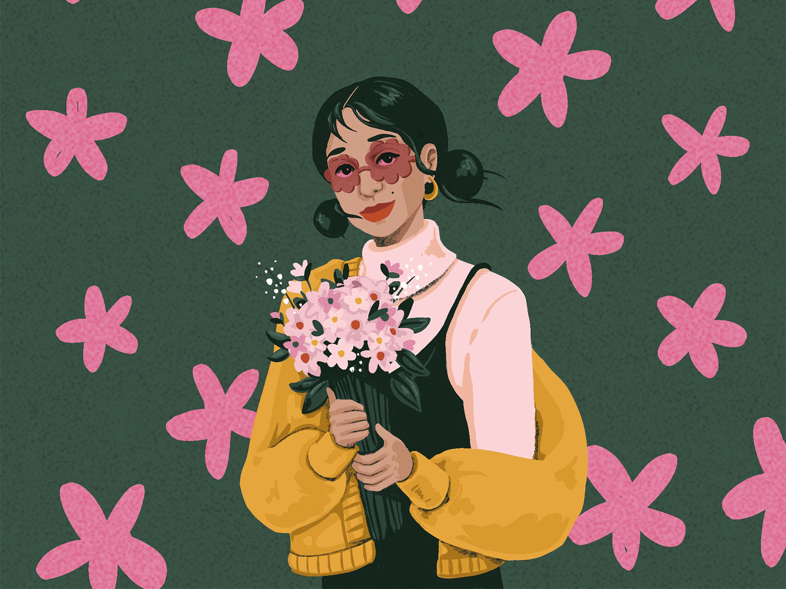 Spring Time Girl 🌸 animation drawing fashion fashion illustration flower flowers girl illustration motion graphics person pink pisces plant portrait procreate spring