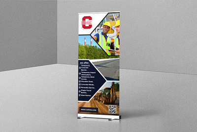 Road Construction Banner branding design flayer graphic design illustration logo logo design poster typography ui ux vector