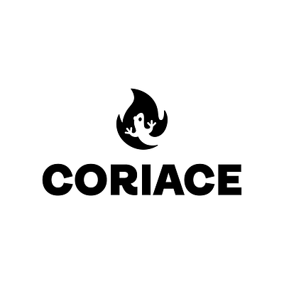 Coriace animal fire flame leather logo mark negative negativespace salamander space