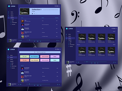 Song app-Lorem listening music song spotify ui