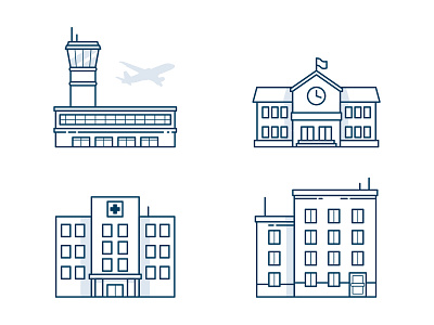 SEL Pictogram Library - Buildings blue branding icon illustrator pictogram sel ui