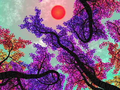 Tree Skyness fxhash generative javascript trees