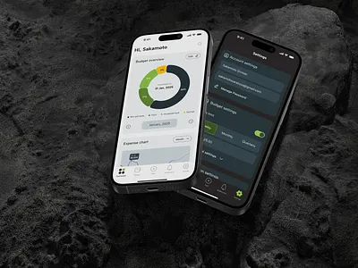 Ginkō: Personal Budgeting App bank budget chart figma finance fintech ginko ios manage management mobile app money moneymanagement personal finance product design sleek stats ui uiux ux