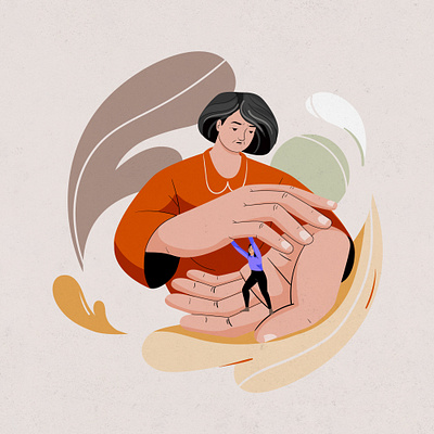 NPD - Narcissistic Personality Disorder abuse character child concept concept art design disorder growth healing illustration mother npd parent pastel people personality pshychology relationship vector woman