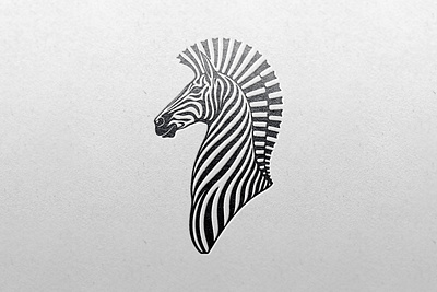 Zebra animal branding graphic design horse logo striped zebra