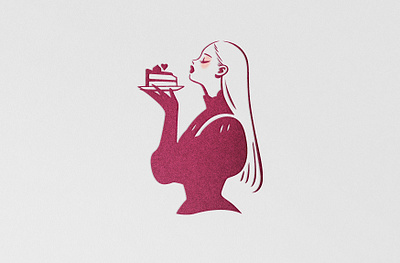 Lady Cake branding cake girl graphic design heart lady logo logotype red sweet