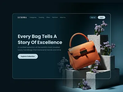 Ecommerce website for luxury bags bag branding concept dark ecommerce home landingpage login luxury menu mockup product design shopping signup ui web design