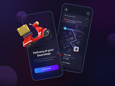 Delivery Tracking App android app branding design ecommerce graphic design illustration ios ios app location logo minimal app mobile mobile app tracking ui ux vector website