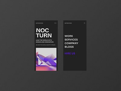 Nocturn Studio - Mobile Version branding design design agency interface mobile mobile design uiux web design