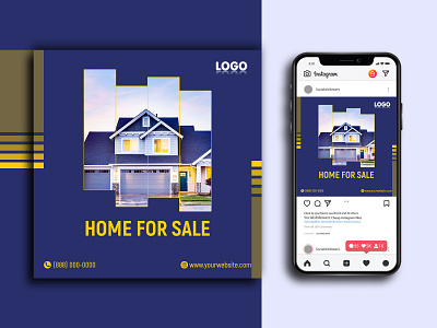 Real Estate Social Media Post Template ads banner design best branding design graphic design home house instagram post media post real estate real estate template sale selling social social media template top trend