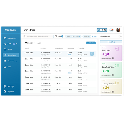 Members Listing listing ui ux