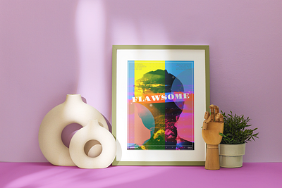 Flawsome poster abstract colours poster retro