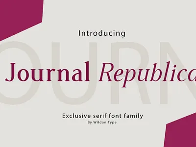Journal Republica bodytext classy font headingtext luxury serif typeface