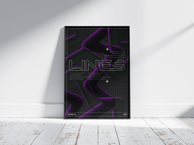 Lines innershadow poster purple zigzag