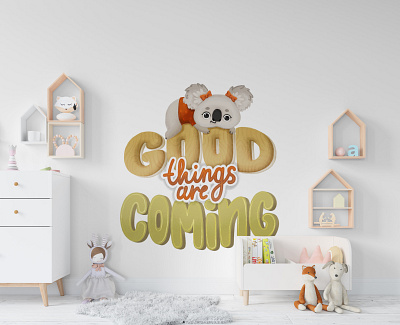 Lettering Design of children’s room children decor children design children home design children letters children room children sticker children writing childrens illustration illustration koala lettering lettering home room sticker wall wall design words