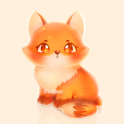 Zorro rojo / Red fox Kawaii adorable adorable lovely artwork concept creative cute art design digitalart