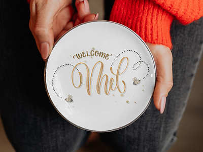Welcome Mel calligraphy illustration lettering watercolor