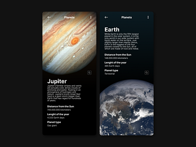 DailyUI 045: info card : info card dailyui dailyui 045: info card earth figma jupiter nasa planets solar system ui