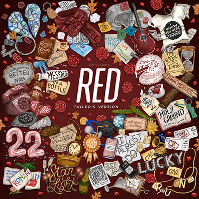 RED Album Drawing illustration lettering lyricdrawing lyrics songs taylor swift typography