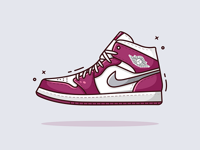 Jordan 1 "Bordeaux" air jordan dunks flatdesign illustration illustrator jordan jordan 1 minimal nike nike air vector