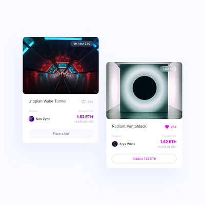 NFT Card UI Design app appdesign design ui ux