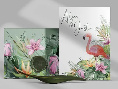 Postcard design. Tropical collection. branding floral design graphic design invitation logo motion graphics typography иллюстрация