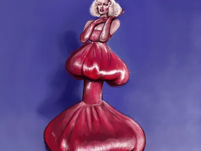 Drag race UK album cover art artist cartoon concept art design drawing editorial fashion glam rock illustration painting procreate vector