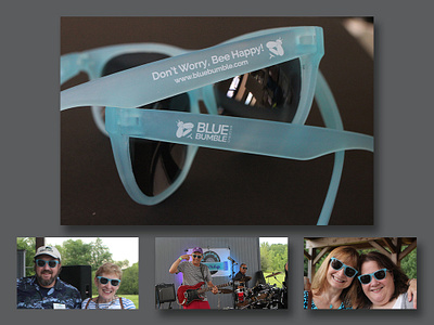 Don't Worry, Bee Happy Sunglasses advertising branding design graphic design print product design sunglasses wearable wearable design