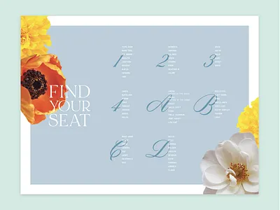 Juan & Erin, pt. I (2/3) blue orange paper goods seating chart typesetting typography wedding