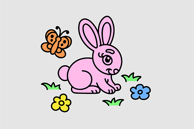 Bunny in Color by Y2K SVG art licensing bunny design easter illustration rabbit shirt design shirt graphic svg svg design y2k y2k svg