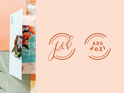 Juan & Erin, pt. I (3/3) branding invitations logo mint orange paper goods stationery typesetting wedding