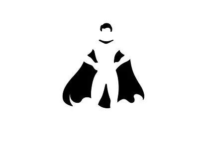 Superhero branding cape concept hero logo negative space superhero superman